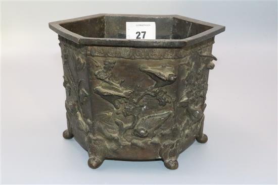 Chinese bronze jardiniere